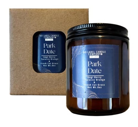 No Label Candle Co Soy Candle Park Date Gogi Berry Taroco Orange & Fresh Cut Grass -- 8 oz