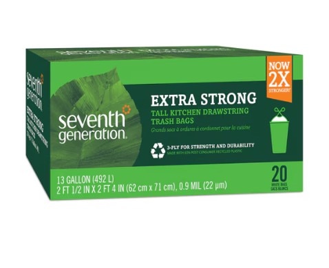 Seventh Generation Tall Kitchen Trash Bags Extra Strong 13 Gallon Drawstring -- 20 Bags Seventh Generation Tall Kitchen Trash Bags Extra Strong 13 Gallon Drawstring -- 20 Bags