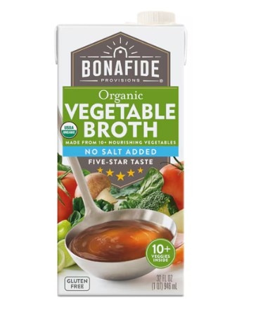 Bonafide No Salt Added Organic Vegetable Broth -- 32 fl oz