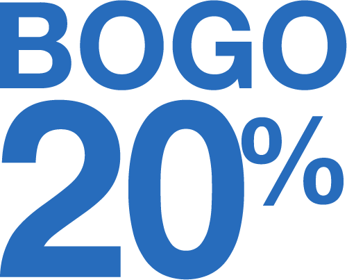 Buy one, get one 20% off!