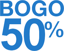 Buy one, get one 50% off!