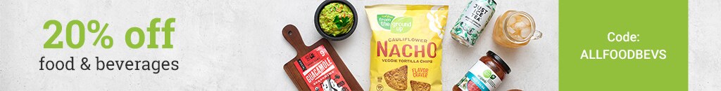 20% off food & beverage. Use code: ALLFOODBEVS.