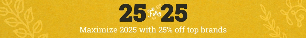 25% off top brands.