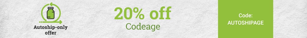 20% off Codeage. Autoship only offer. Code: AUTOSHIPAGE