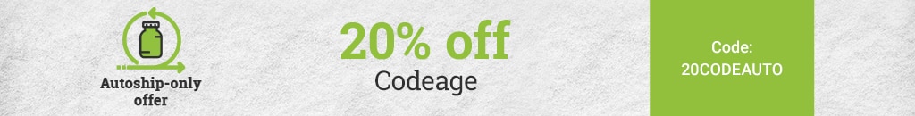 20% off Codeage. Autoship only offer. Code: 20CODEAUTO