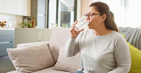 woman drinking water