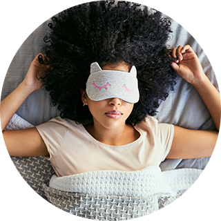 woman with sleep mask