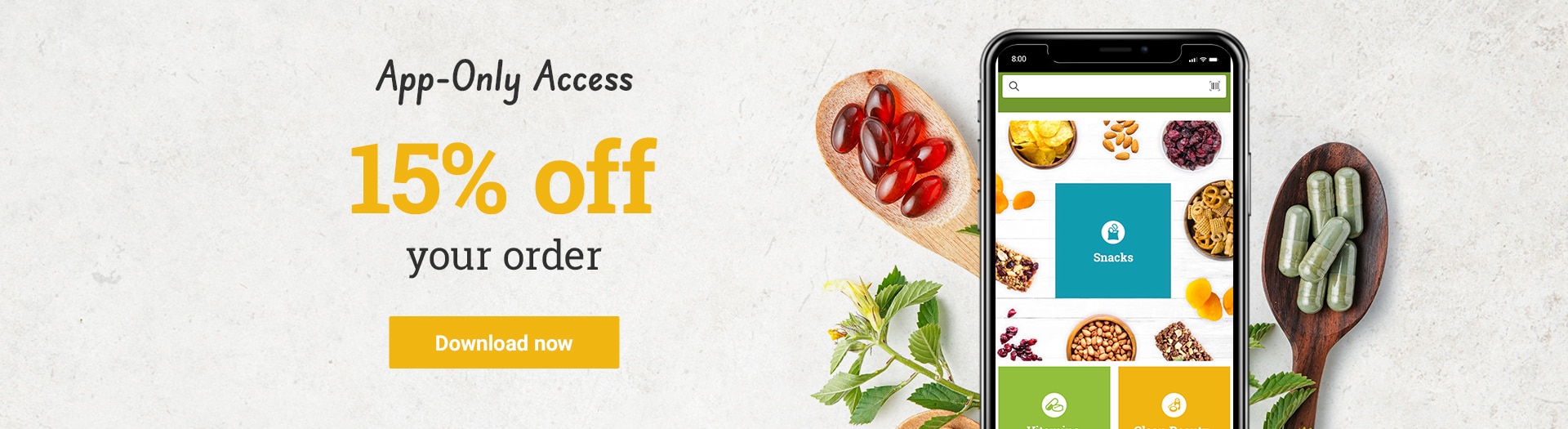 15% off when you download our app.