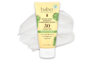 Babo Botanicals sheer zinc mineral sunscreen