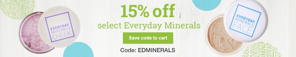 15% off select everyday minerals.