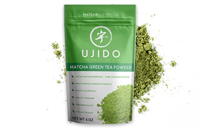 Participating items includes Ujido matcha green tea powder