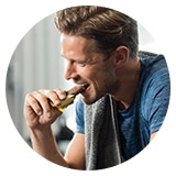 image of man eating