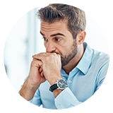 man appearing stressed