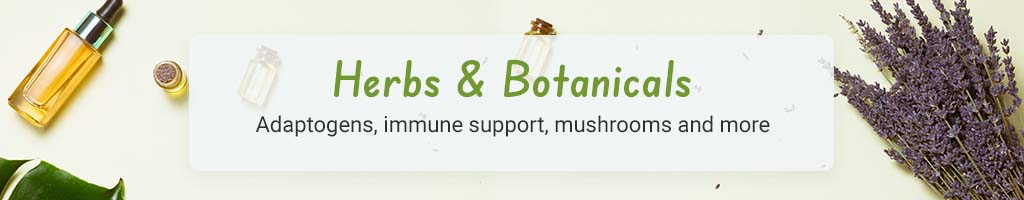 Herbs and botanicals. Adaptogens, immune support, mushroom powders and more.