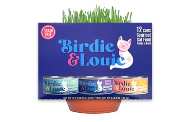 Birdie and Louie grain-free cat food