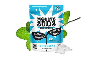 Molly's Suds peppermint laundry pods