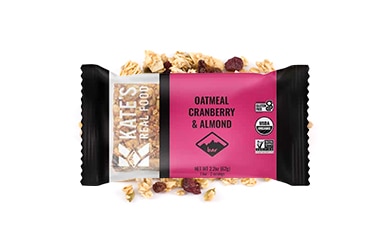 Participating item includes Kate's Real food oatmeal cranberry and almond