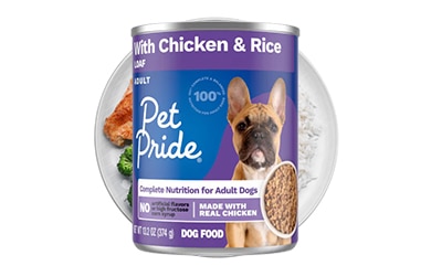Pet Pride chicken and rice dog food