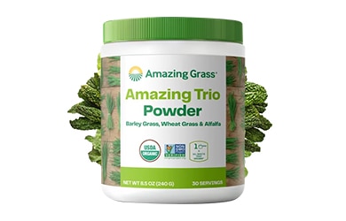 Participating items includes Amazing Grass amazing trio powder