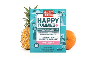 Healthy Heights Happy Tummies prebiotic and probiotic supplement