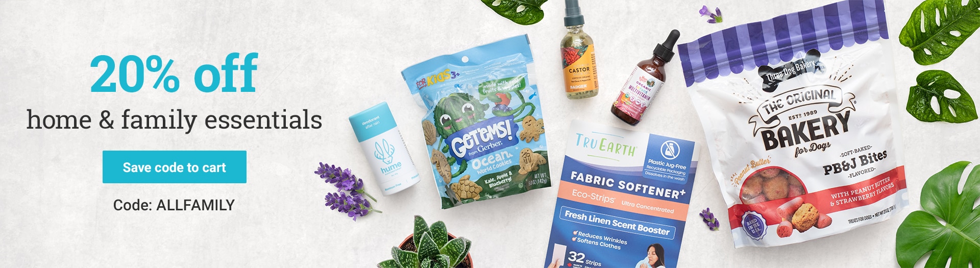 20% off household & family.