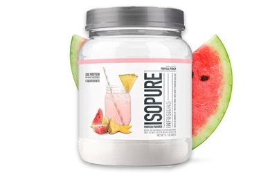 Participating items includes Isopure tropical punch protein powder