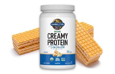Participating item includes Garden of Life organic creamy protein powder