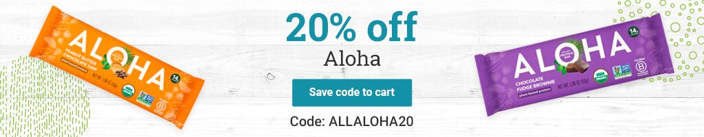 20% off Aloha. Save code to cart. Code: ALLALOHA20.