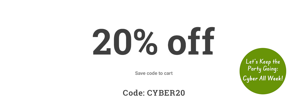 Cyber Sale: 20% offUse code:CYBER20.