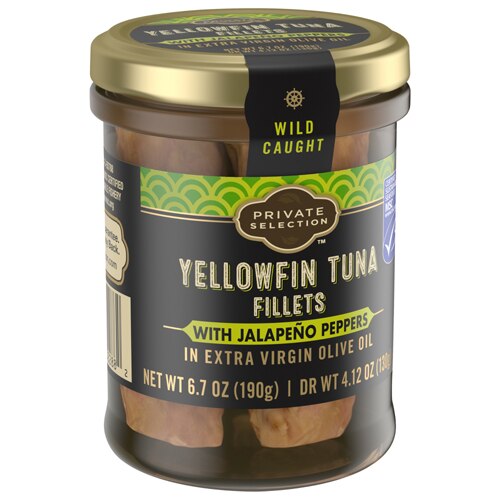 Private Selection Yellowfin Tuna Fillets with Jalapeno Peppers in Extra Virgin Olive Oil 6.7 oz