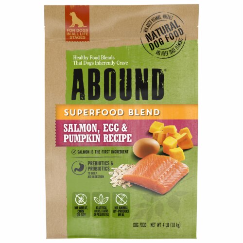 Abound Superfood Blend Dry Dog Food Salmon, Egg & Pumpkin Recipe 4 Lbs