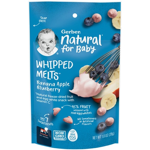 Gerber Whipped Melts Natural Banana Apple Blueberry 1 oz