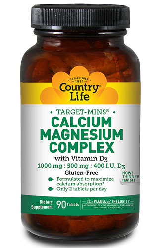 Country Life Target-Mins Calcium Magnesium Complex with Vitamin D3 90 Tablets