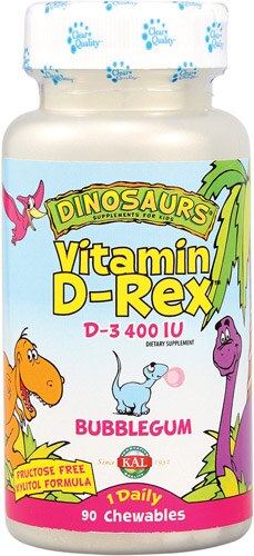 KAL Kids Vitamin D-Rex Bone Support Bubble Gum 90 Chewables
