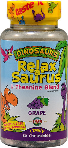 KAL Dinosaurs Relax-a-Saurus L-Theanine Blend Grape 30 Chewables