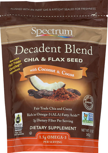 Spectrum Essentials Chia & Flax Seed Decadent Blend with Coconut & Cocoa 12 oz