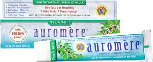 Auromere Ayurvedic Herbal Toothpaste Fresh Mint 4 Oz