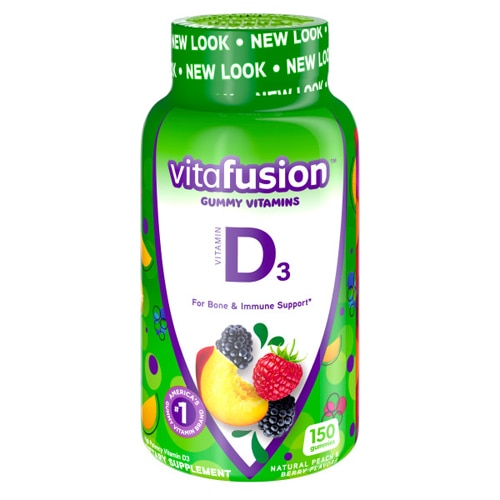 Vitafusion Vitamin D3 Gummies Natural Peach & Berry 2000 IU - 150 Gummies
