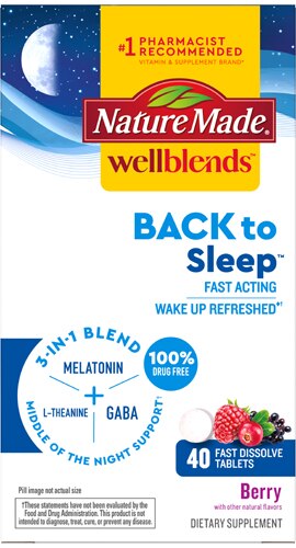 Nature Made Wellblends Back to Sleep Berry 40 Tablets