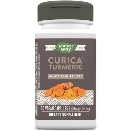 Nature's Way Curica Turmeric - Minor Pain Relief 600 mg Per Serving - 60 Vegan Capsules