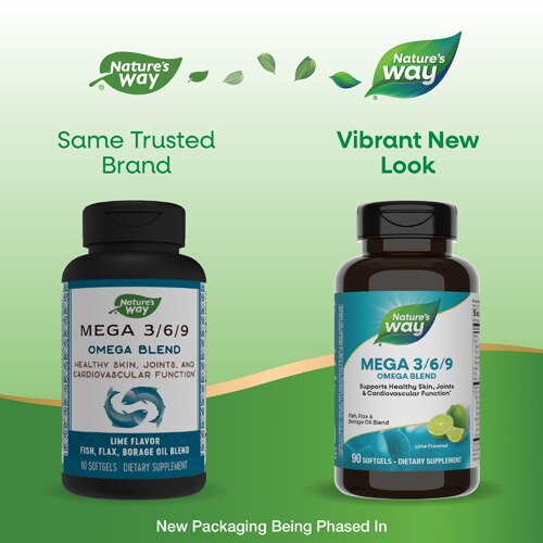 Nature's Way MEGA 3-6-9 Omega Blend Lime 1350 mg - 90 Softgels