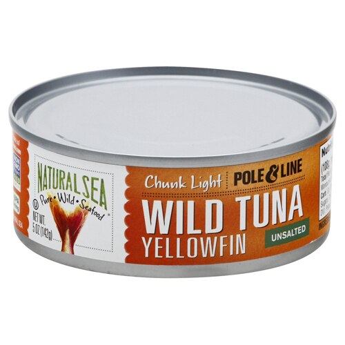 Natural Sea Yellow Fin Wild Can Tuna Unsalted 5 oz