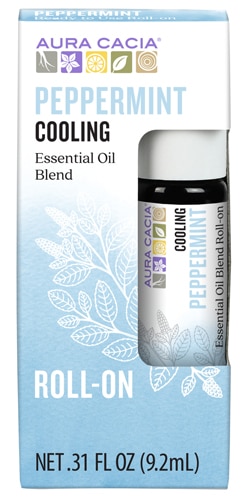 Aura Cacia Essential Oil Blend Cooling Roll-On Peppermint 0.31 fl oz