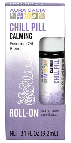 Aura Cacia Essential Oil Blend Relaxing Roll-On Chill Pill 0.31 fl oz