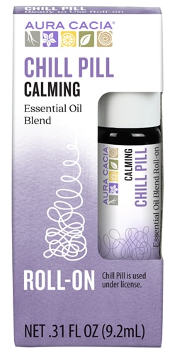 Aura Cacia Essential Oil Blend Relaxing Roll-On Chill Pill 0.31 Fl Oz