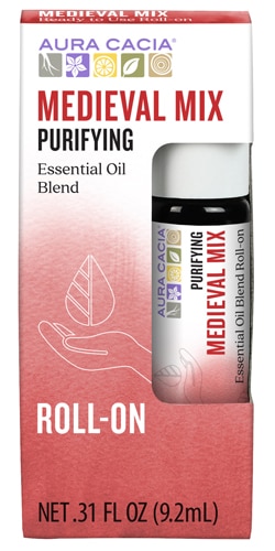 Aura Cacia Essential Oil Blend Cleansing Aroma Roll-On Medieval Mix 0.31 fl oz