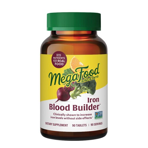 MegaFood Blood Builder Iron Supplement with Vitamin C 90 Tablets