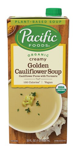 Pacific Organic Creamy Golden Cauliflower Soup 32oz Carton