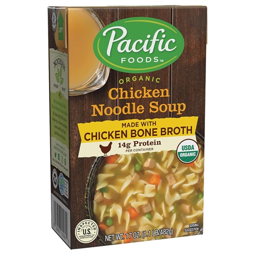 Pacific Foods Chicken Bone Broth Soup Chicken Noodle 17 oz