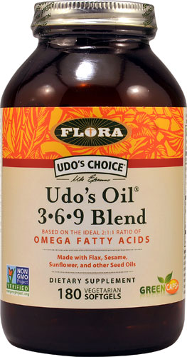 Flora Udo's Choice Udo's Oil 3-6-9 Blend 180 Vegetarian Softgels